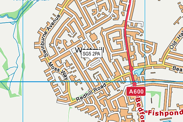 SG5 2PA map - OS VectorMap District (Ordnance Survey)