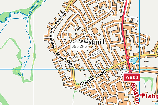 SG5 2PB map - OS VectorMap District (Ordnance Survey)