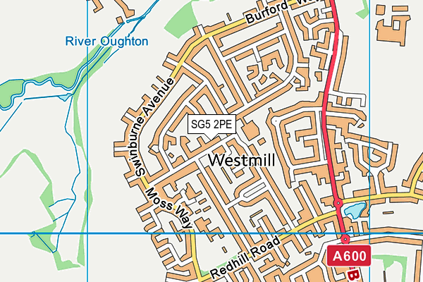 SG5 2PE map - OS VectorMap District (Ordnance Survey)