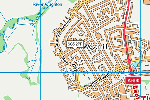 SG5 2PP map - OS VectorMap District (Ordnance Survey)