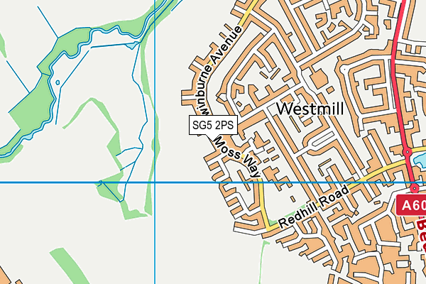 SG5 2PS map - OS VectorMap District (Ordnance Survey)