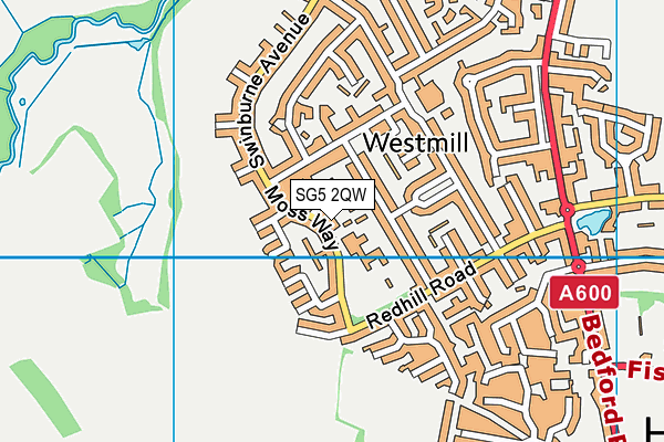 SG5 2QW map - OS VectorMap District (Ordnance Survey)