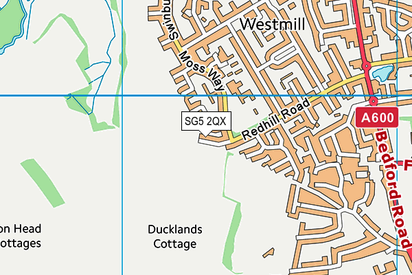 SG5 2QX map - OS VectorMap District (Ordnance Survey)