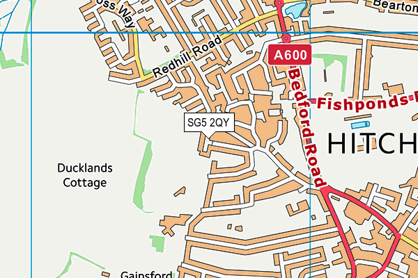 SG5 2QY map - OS VectorMap District (Ordnance Survey)