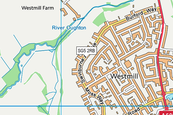 SG5 2RB map - OS VectorMap District (Ordnance Survey)