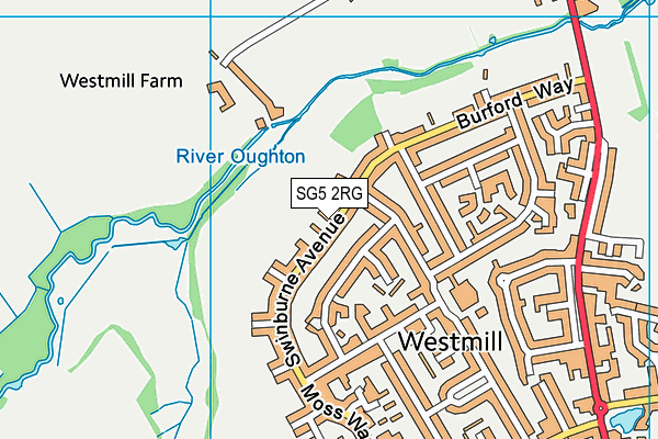 SG5 2RG map - OS VectorMap District (Ordnance Survey)