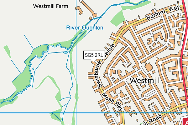 SG5 2RL map - OS VectorMap District (Ordnance Survey)