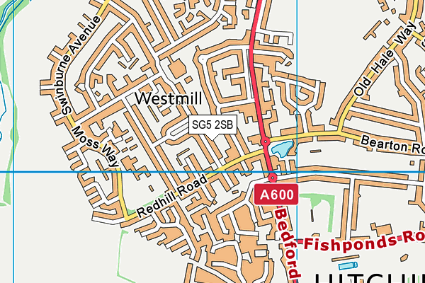 SG5 2SB map - OS VectorMap District (Ordnance Survey)