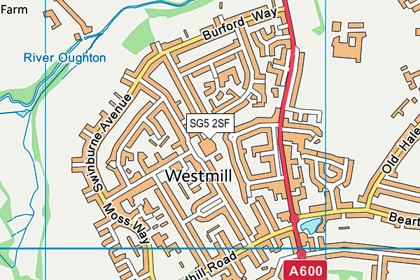 SG5 2SF map - OS VectorMap District (Ordnance Survey)