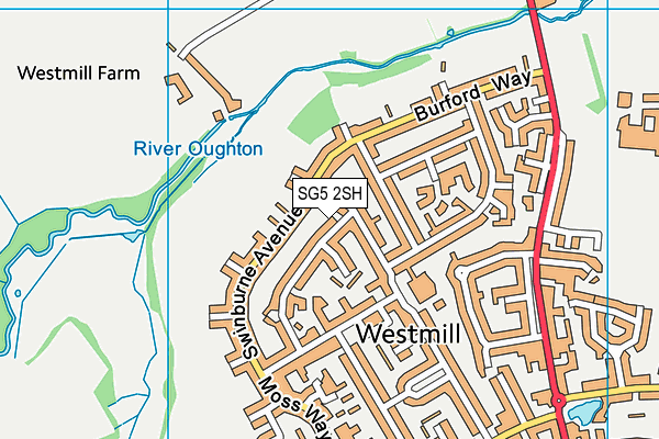 SG5 2SH map - OS VectorMap District (Ordnance Survey)