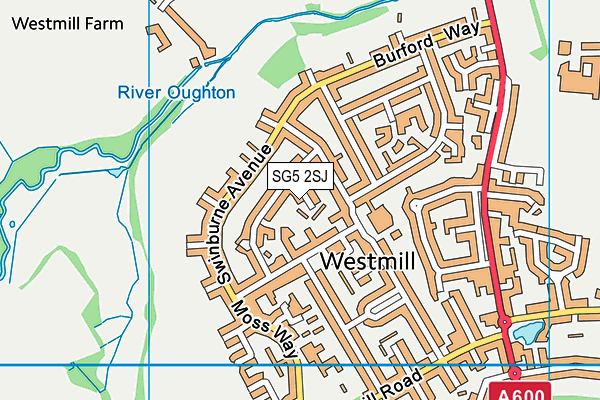 SG5 2SJ map - OS VectorMap District (Ordnance Survey)