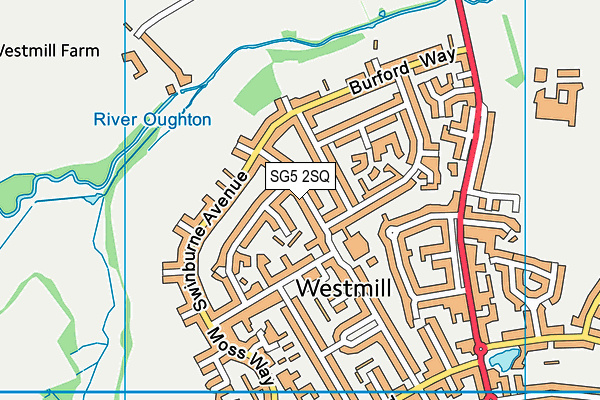 SG5 2SQ map - OS VectorMap District (Ordnance Survey)