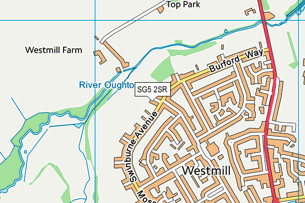 SG5 2SR map - OS VectorMap District (Ordnance Survey)