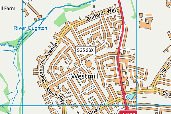 SG5 2SX map - OS VectorMap District (Ordnance Survey)