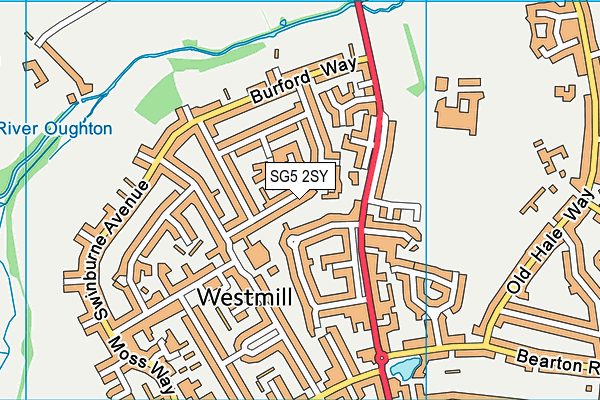 SG5 2SY map - OS VectorMap District (Ordnance Survey)