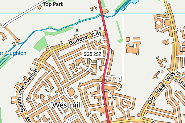 SG5 2SZ map - OS VectorMap District (Ordnance Survey)