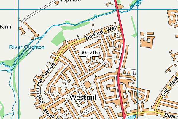 SG5 2TB map - OS VectorMap District (Ordnance Survey)