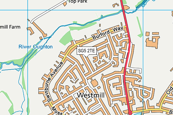 SG5 2TE map - OS VectorMap District (Ordnance Survey)