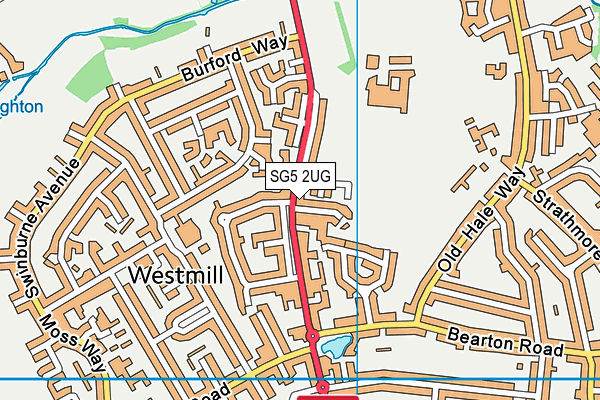 SG5 2UG map - OS VectorMap District (Ordnance Survey)