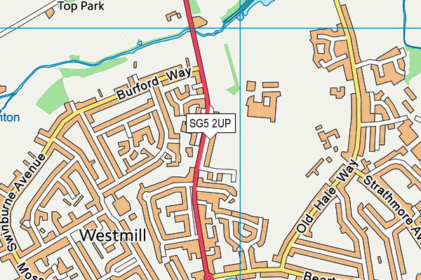 SG5 2UP map - OS VectorMap District (Ordnance Survey)