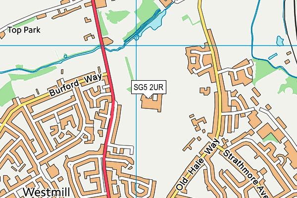 The Priory School map (SG5 2UR) - OS VectorMap District (Ordnance Survey)