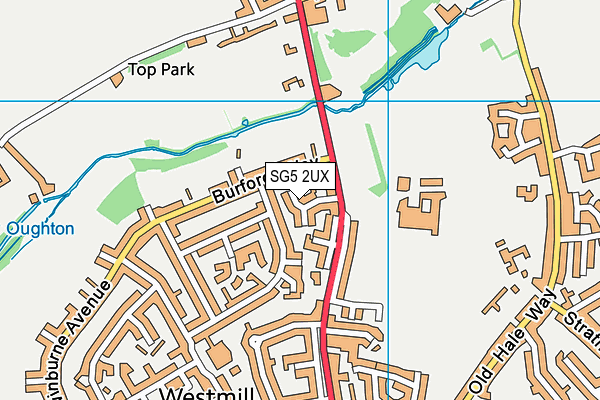 SG5 2UX map - OS VectorMap District (Ordnance Survey)