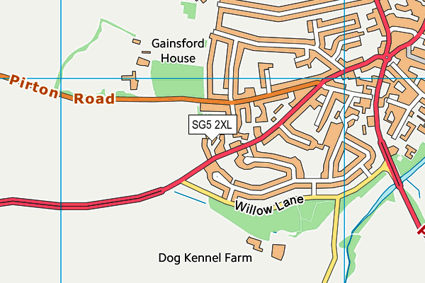 SG5 2XL map - OS VectorMap District (Ordnance Survey)