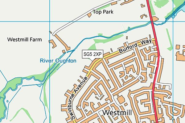 SG5 2XP map - OS VectorMap District (Ordnance Survey)