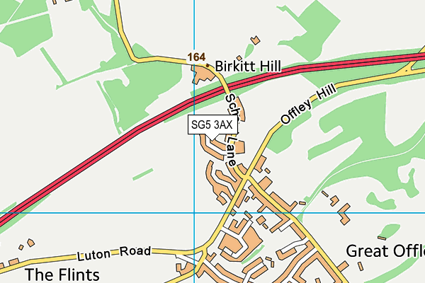 SG5 3AX map - OS VectorMap District (Ordnance Survey)