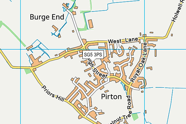 Pirton School map (SG5 3PS) - OS VectorMap District (Ordnance Survey)
