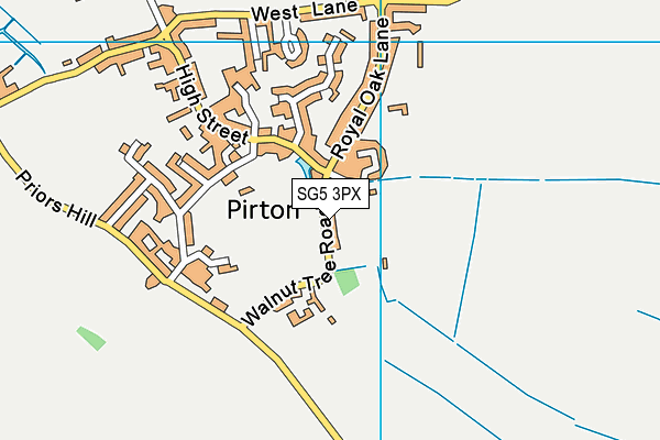Pirton Recreation Ground map (SG5 3PX) - OS VectorMap District (Ordnance Survey)
