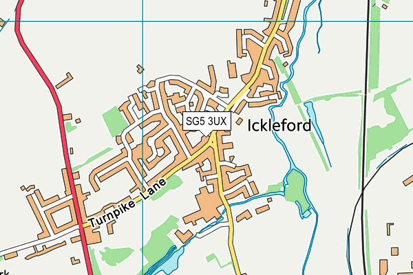 SG5 3UX map - OS VectorMap District (Ordnance Survey)