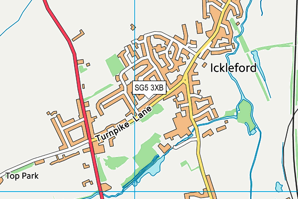 SG5 3XB map - OS VectorMap District (Ordnance Survey)
