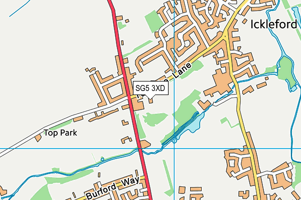 SG5 3XD map - OS VectorMap District (Ordnance Survey)