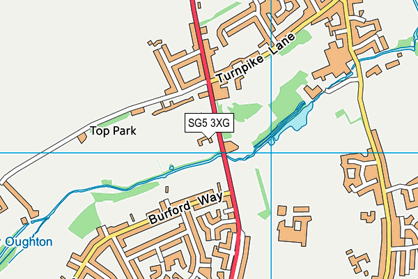 SG5 3XG map - OS VectorMap District (Ordnance Survey)