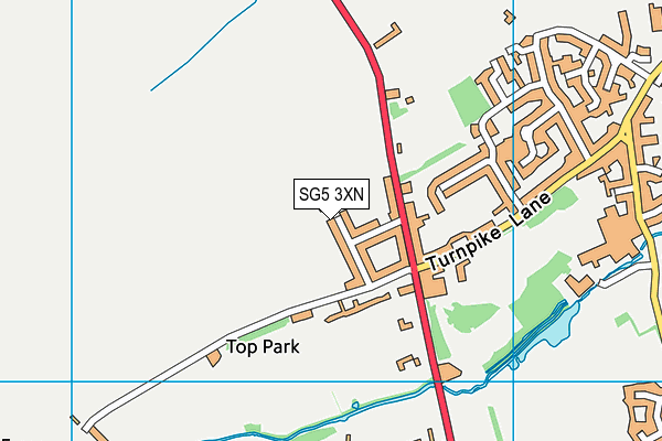 SG5 3XN map - OS VectorMap District (Ordnance Survey)