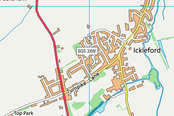 SG5 3XW map - OS VectorMap District (Ordnance Survey)