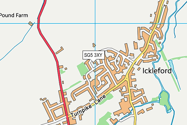 SG5 3XY map - OS VectorMap District (Ordnance Survey)