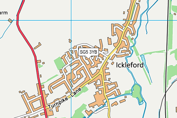 SG5 3YB map - OS VectorMap District (Ordnance Survey)