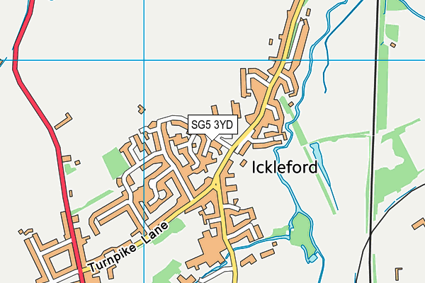 SG5 3YD map - OS VectorMap District (Ordnance Survey)