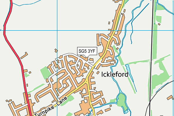 SG5 3YF map - OS VectorMap District (Ordnance Survey)