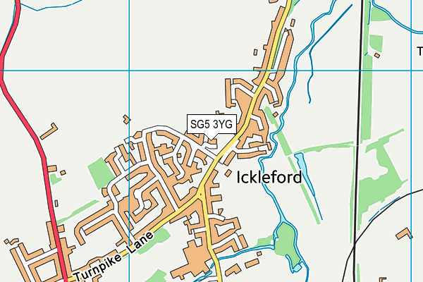 SG5 3YG map - OS VectorMap District (Ordnance Survey)