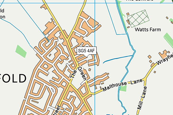 SG5 4AF map - OS VectorMap District (Ordnance Survey)
