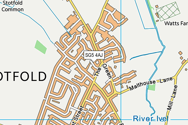 SG5 4AJ map - OS VectorMap District (Ordnance Survey)