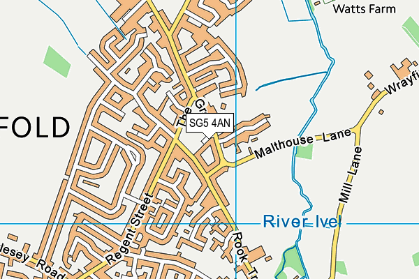 SG5 4AN map - OS VectorMap District (Ordnance Survey)