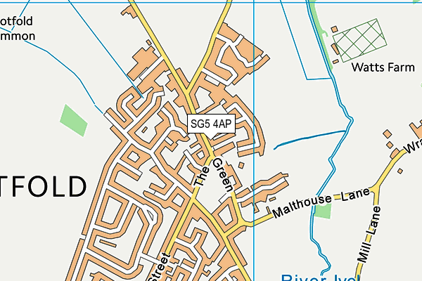 SG5 4AP map - OS VectorMap District (Ordnance Survey)