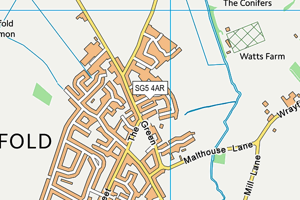 SG5 4AR map - OS VectorMap District (Ordnance Survey)