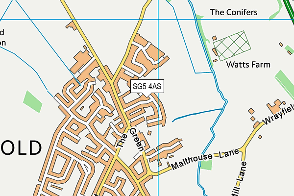 SG5 4AS map - OS VectorMap District (Ordnance Survey)