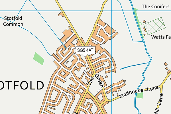 SG5 4AT map - OS VectorMap District (Ordnance Survey)