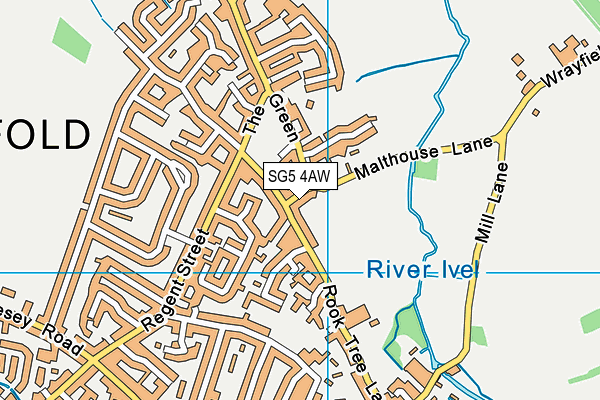 SG5 4AW map - OS VectorMap District (Ordnance Survey)